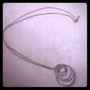 Long silver chain necklace
